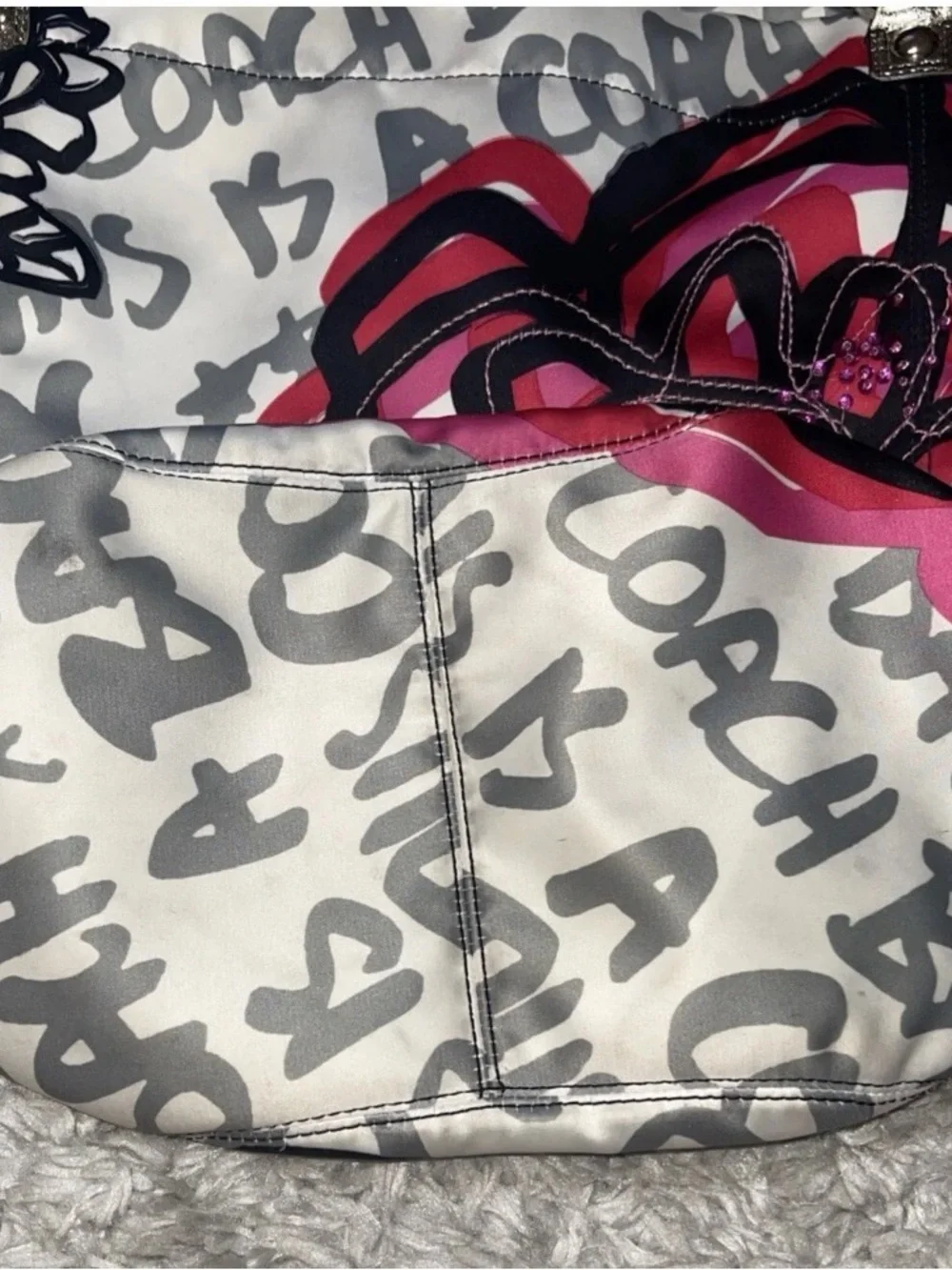 COACH POPPY Graffiti Bella GLam Large Tote Sequin 14735 “This Is A Coach Bag”